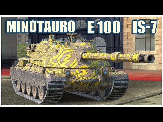 Minotauro, E 100 & IS-7 • WoT Blitz Gameplay