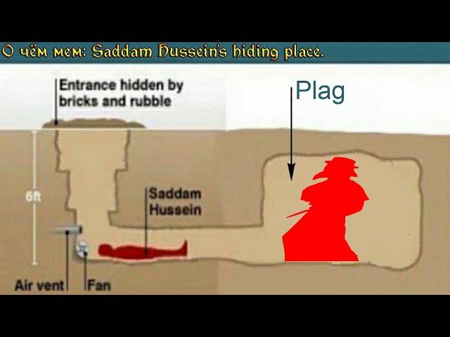 О чём мем:Saddam Hussein's hiding place | Plag