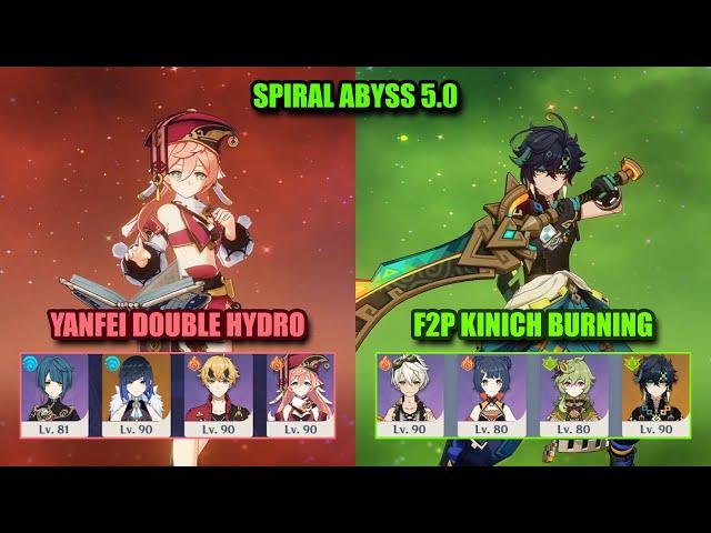 F2P Kinich Burning & Yanfei Double Hydro | NEW Spiral Abyss 5.0 | Genshin Impact