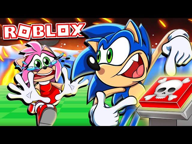  DON'T PRESS THE BUTTON 2!! - Sonic & Amy Play ROBLOX