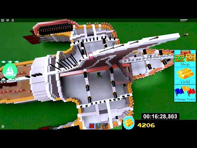 THE BIGGEST BOAT IN ROBLOX! Speed Build 6392 blocks4 Hrs   ROBLOX Build a Boat For Treasure 1