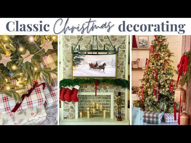  CHRISTMAS DECORATE WITH ME 2024  Classic Christmas Decorating Ideas | Christmas Living Room