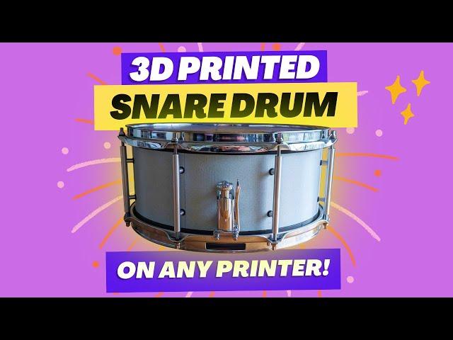 I made a 3d printed Snare Drum and it sounds surprisingly good!