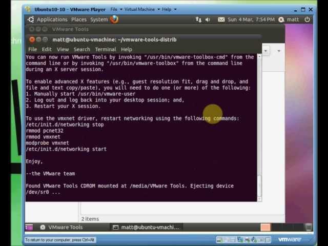 Installing VMware tools in Ubuntu