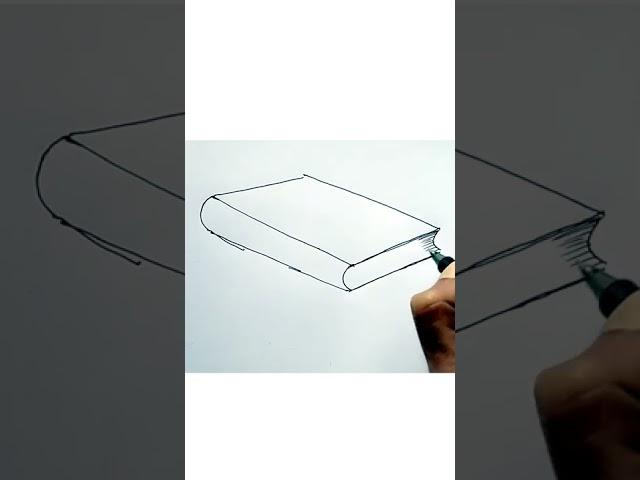 How to draw a closed book 3d easy #shorts  #cartoonhub  #drawing