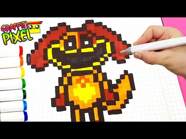 Рисунки по клеточкам   СОБАКА ДОГДЕЙ ПОППИ ПЛЕЙТАЙМ 3  ! Pixel art DogDay Poppy Playtime Chapter 3