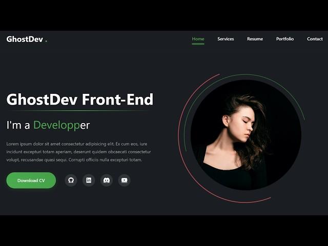 Build a Complete Responsive Personal Portfolio Website using HTML CSS JavaScript