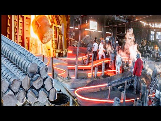 Amazing Manufacturing Process of Iron Rod in Factory | Production of Iron Rods