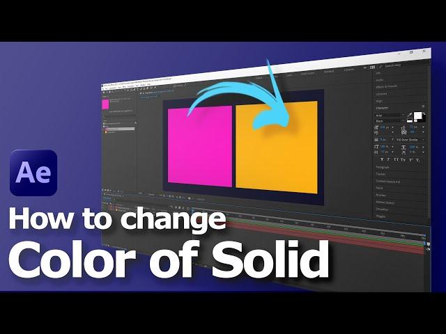 How to Change Color of Solid with Solid Settings in After Effects 2023