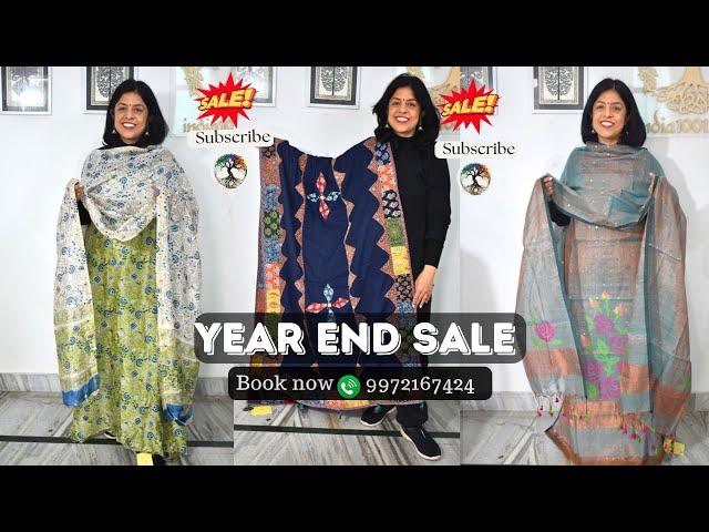 28Dec India1001 Year End Sale.. shop on 9972167424 #Ajrakh, Kantha ,Kota, Chanderi suits.