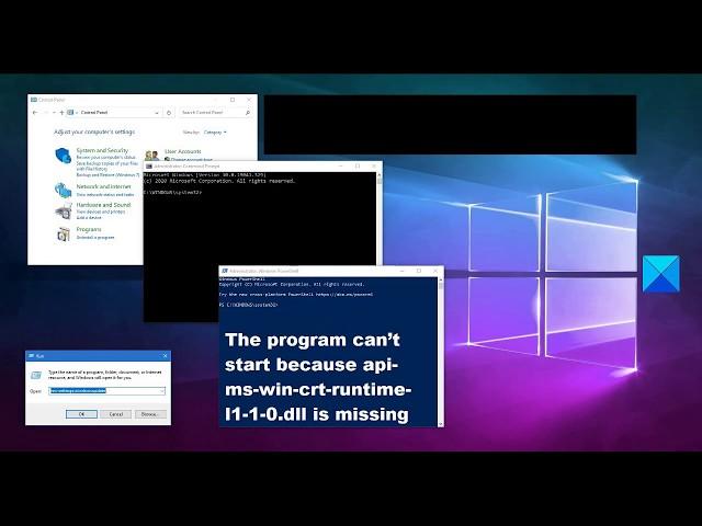 The program can’t start because api-ms-win-crt-runtime-l1-1-0.dll is missing