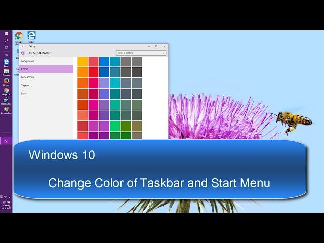 Windows 10 Change Color of Taskbar and Start Menu