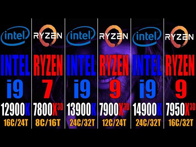 i9 12900K vs R7 7800X3D vs i9 13900K vs R9 7900X3D vs i9 14900K vs R9 7950X3D || PC GAMES TEST ||