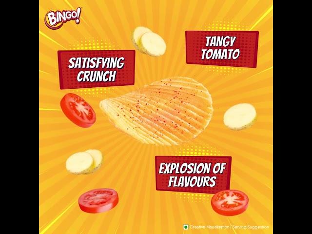 Bingo Potato Chips - Tomato Main: Taste the Tangy Crunch #snackattack #bingobites