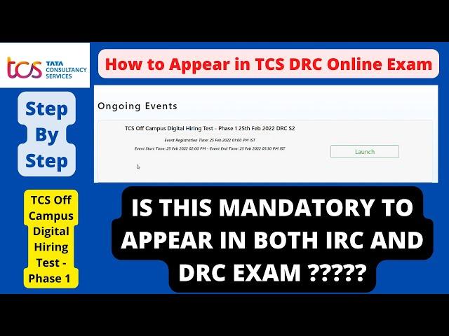 How To Appear in TCS DRC Online Exam | Explained Step by Step | With live demo of DRC exam