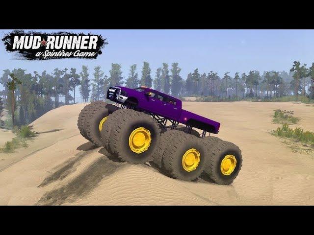 LIVE Spintires MudRunner Megalodon Monster Truck Driving Off road | New Mod Truck 2022