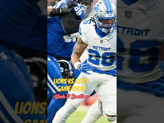 Lions vs Colts Game Recap | Week 12 Reaction | Johnny Gaz Sports #detroitlions #nfl #football