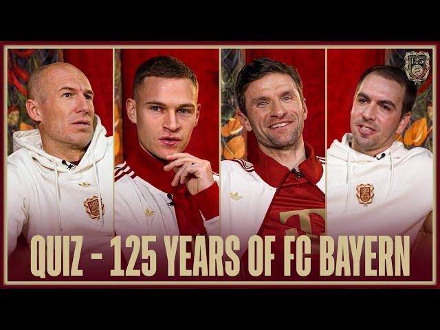 Who knows FC Bayern best?  Quiz with Robben, Lahm, Müller & Kimmich for the 125th anniversary!