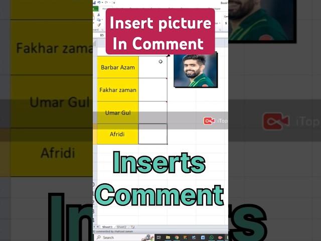 how to add photo in comment in excel| #shorts #trending #viralvideos #youtubeshorts #excelcomment