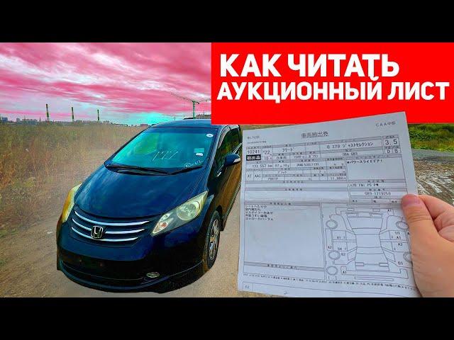 Как читать аукционный лист?!| На примере HONDA FREED | A1, U1, B4, B3