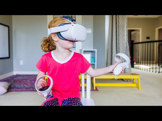 Kids' First time using VR goggles