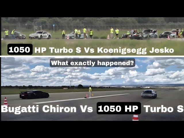 ES900 Porsche Vs Jesko Vs Bugatti Chiron DRAG RACE 1 What exactly happened?