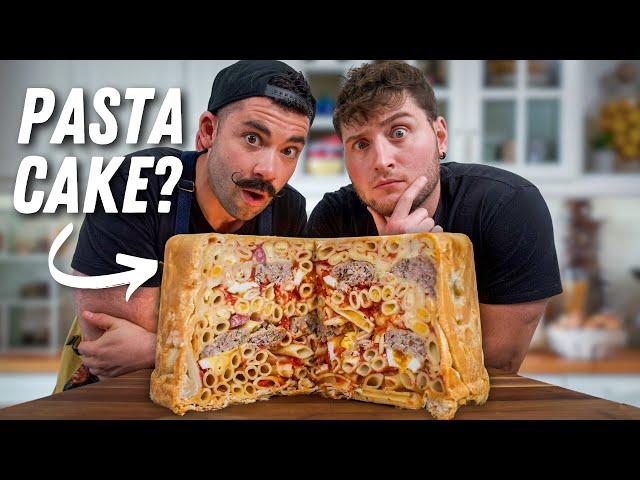 This Italian PASTA CAKE Exists And We Tried Making It (ft. Chef Joe Sasto)