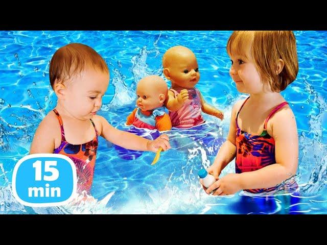 ¡La sirenita esta atrapada y hay que salvarla! Como mamá. Juegos de piscina para niños.