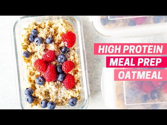 HIGH PROTEIN OVERNIGHT OATS RECIPE | easy + healthy meal prep protein oatmeal recipe