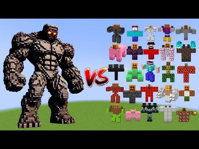 TITAN BEDROCK GOLEM vs All Minecraft Bosses - Minecraft Mob Battle