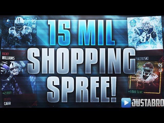 BEST 15 MILL SHOPPING SPREE! Building the Best Team Possible In Madden Mobile!