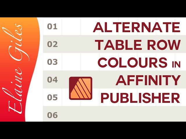 How to Create Alternate Table Row Colours in Affinity Publisher