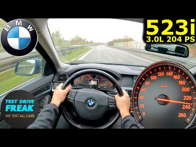 2010 BMW 523i F10 Manual 3.0L R6 204 PS TOP SPEED POV | Autobahn Performance & Fuel Consumption