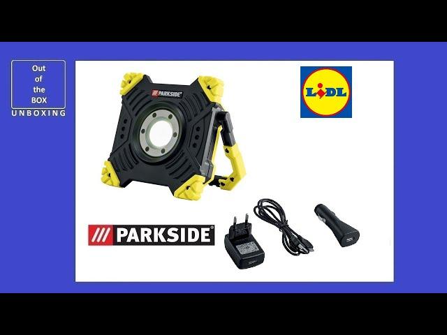 Parkside Rechargeable Work Light PAAS A2 UNBOXING (Lidl 6000mAh 3.7V LED 12V)