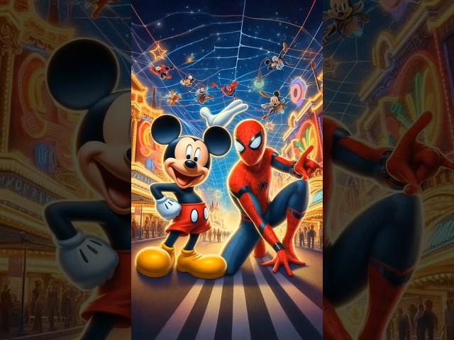 Ai creation|| Mickey+Spiderman & Mickey+Ben10 hybrid #marvel #aicreations #fyp #spiderman