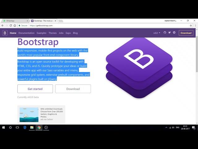 Bootstrap 4 tutorial in Hindi Part 1