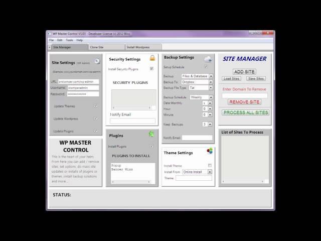 WP Master Control - Site Manager Tutorial