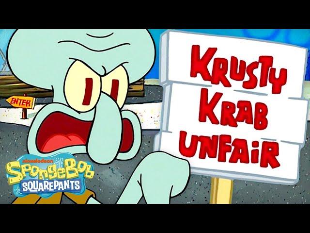 Squidward Hating His Job for 60 Minutes Straight  | SpongeBob