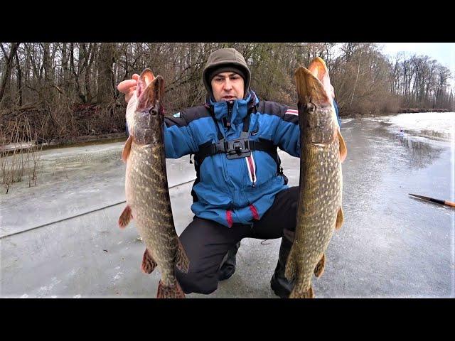 Left the tip-ups for the night. Winter fishing in Ukraine.