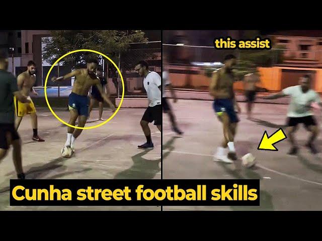 Matheus Cunha playing street football last night, look at that assist... | Man Utd News