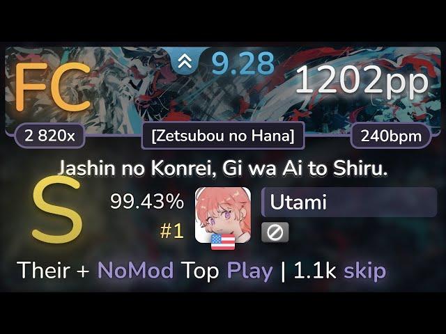 9.3⭐ Utami | ICDD - Jashin no Konrei, Gi wa Ai to Shiru. [Zetsubou no Hana] 99.43% FC #1 | 1202pp