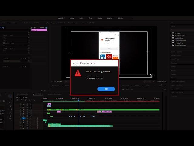 Adobe Premiere pro Error