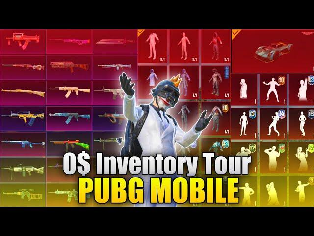 MY NOOB $0 INVENTORY TOUR| PUBG MOBILE