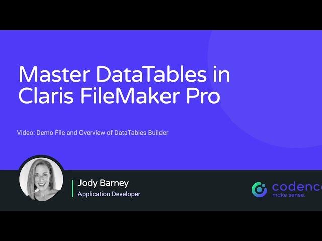 Master DataTables in Claris FileMaker Pro 1.1 - Demo