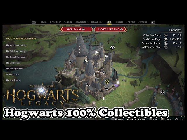 Hogwarts Legacy HOGWARTS ALL COLLECTIBLES (100% Collectible Guide)