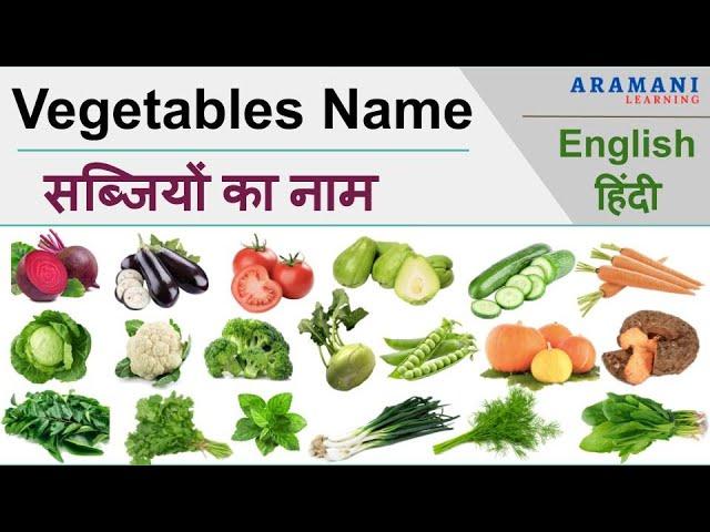 Vegetables Name with Hindi Meaning - सब्ज़ियों के नाम | Learn English Words