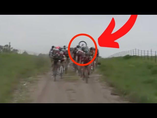 Big Crash In The Bunch At UNBOUND Gravel