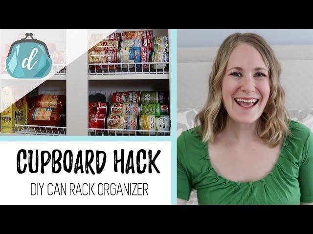 Cupboard DIY Can Rack Organizer | Small Space + Apartment Pantry Organization Ideas