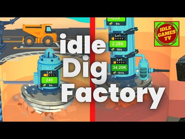 Idle Dig Factory Game, beginner tips and tricks, guide, game review, android gameplay