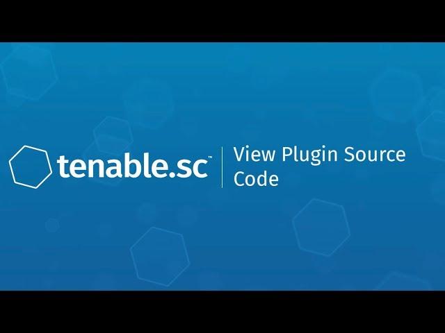 View Plugin Source Code in Tenable.sc